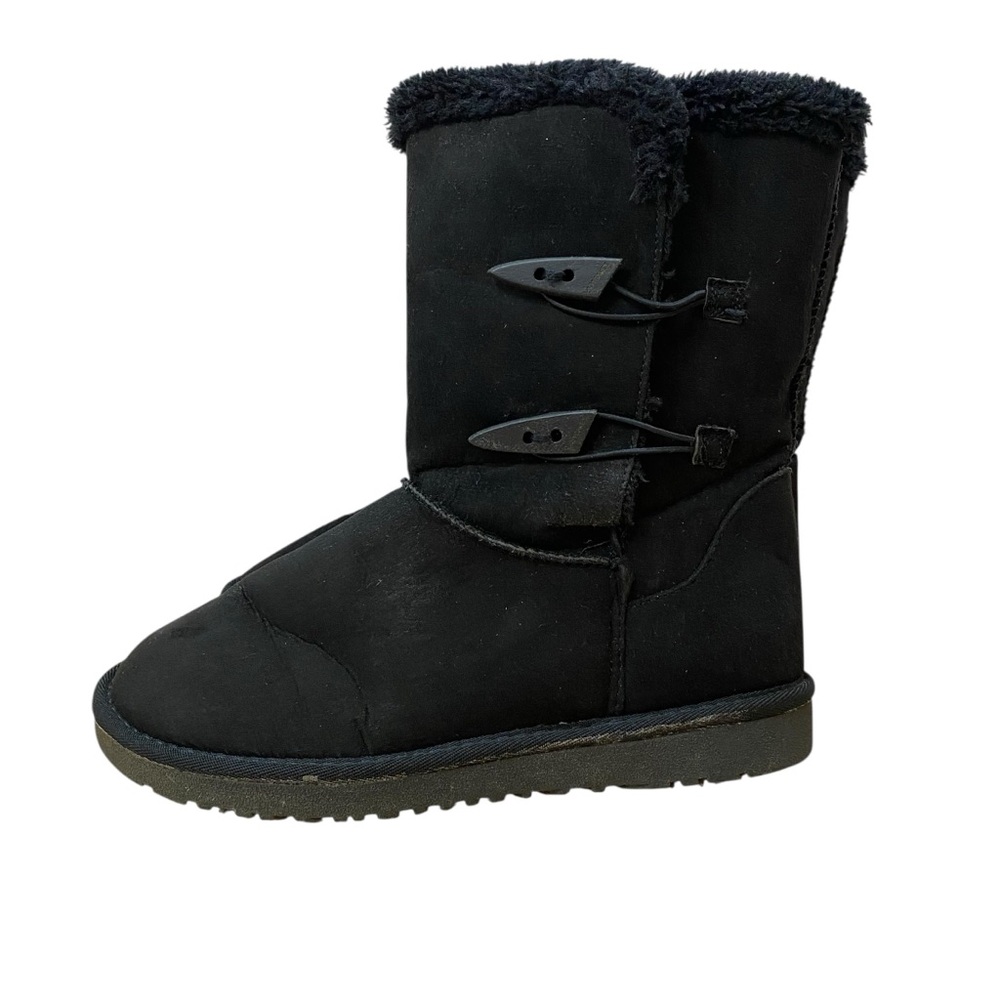 Hotcakes Casey women's size 8.5 Black Faux-Suede Mid-Calf Boots Toggle Accents
